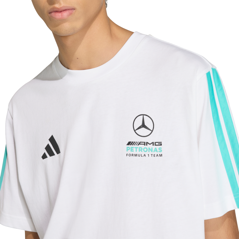 Accessibility Logos Mercedes AMG Petronas adidas F1 Small Logo T-Shirt - White