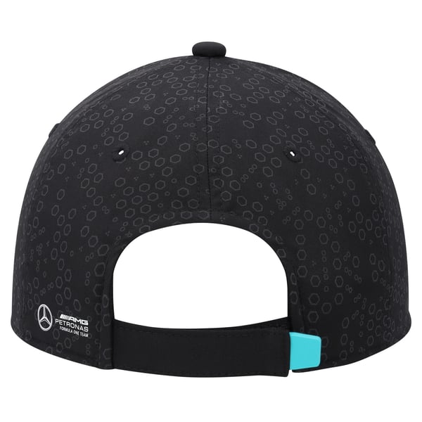Casquette Mercedes AMG Petronas F1 2024 – Noir, 100% Coton, Coupe Droite, Taille Unique – Le Look Officiel Du Paddock