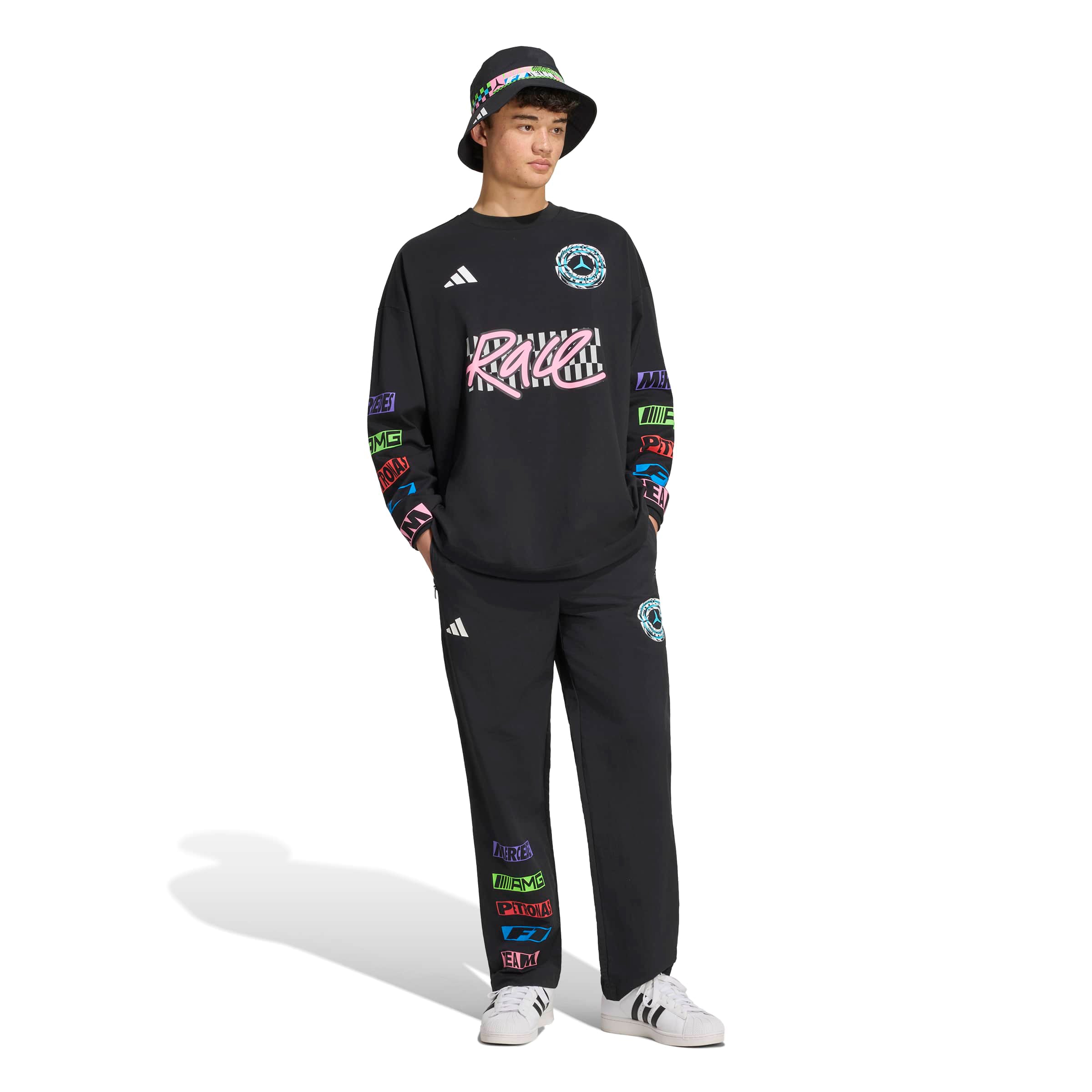 Unisex adidas Black Mercedes-AMG Petronas F1 Team Night Collection Sweatshirt