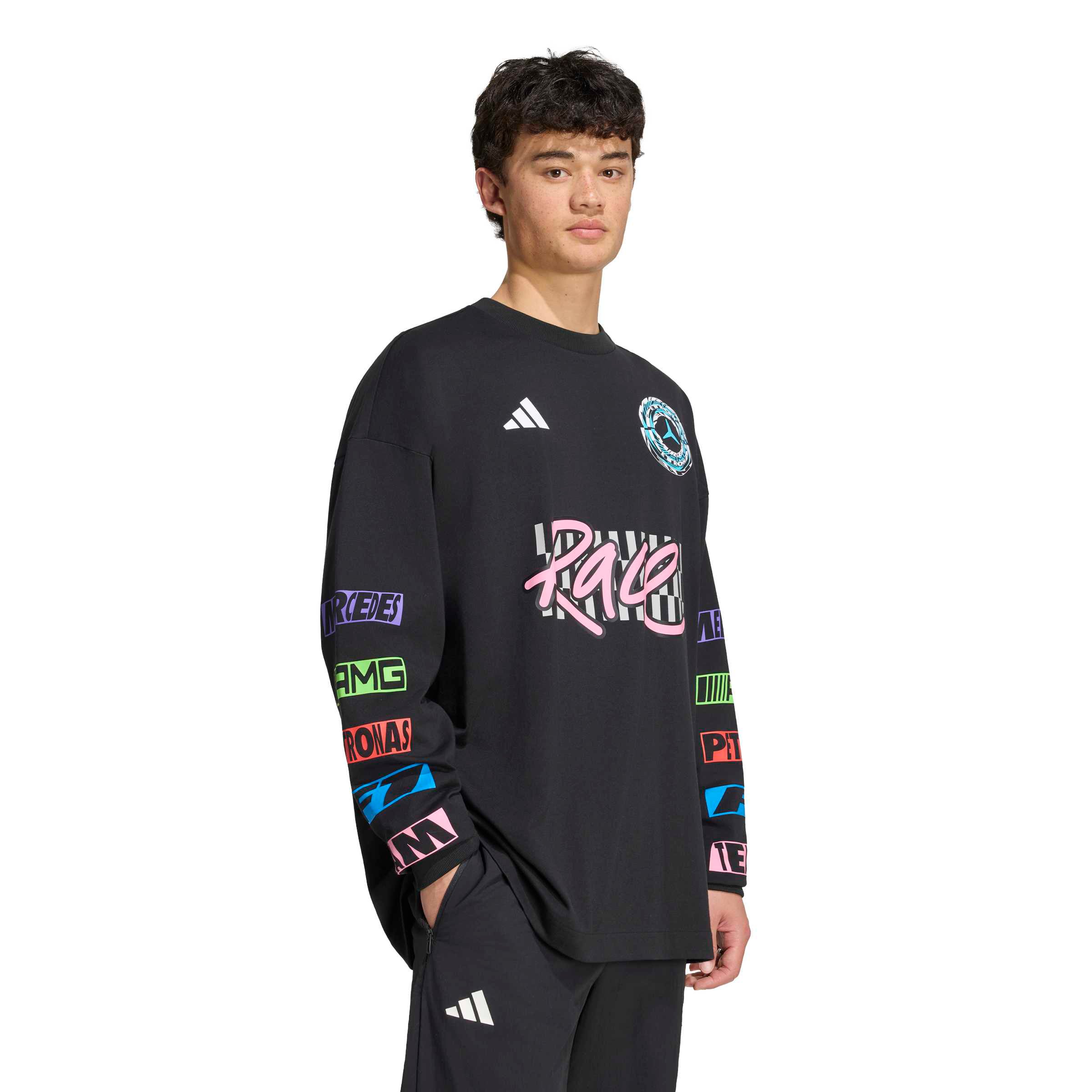 Unisex adidas Black Mercedes-AMG Petronas F1 Team Night Collection Sweatshirt