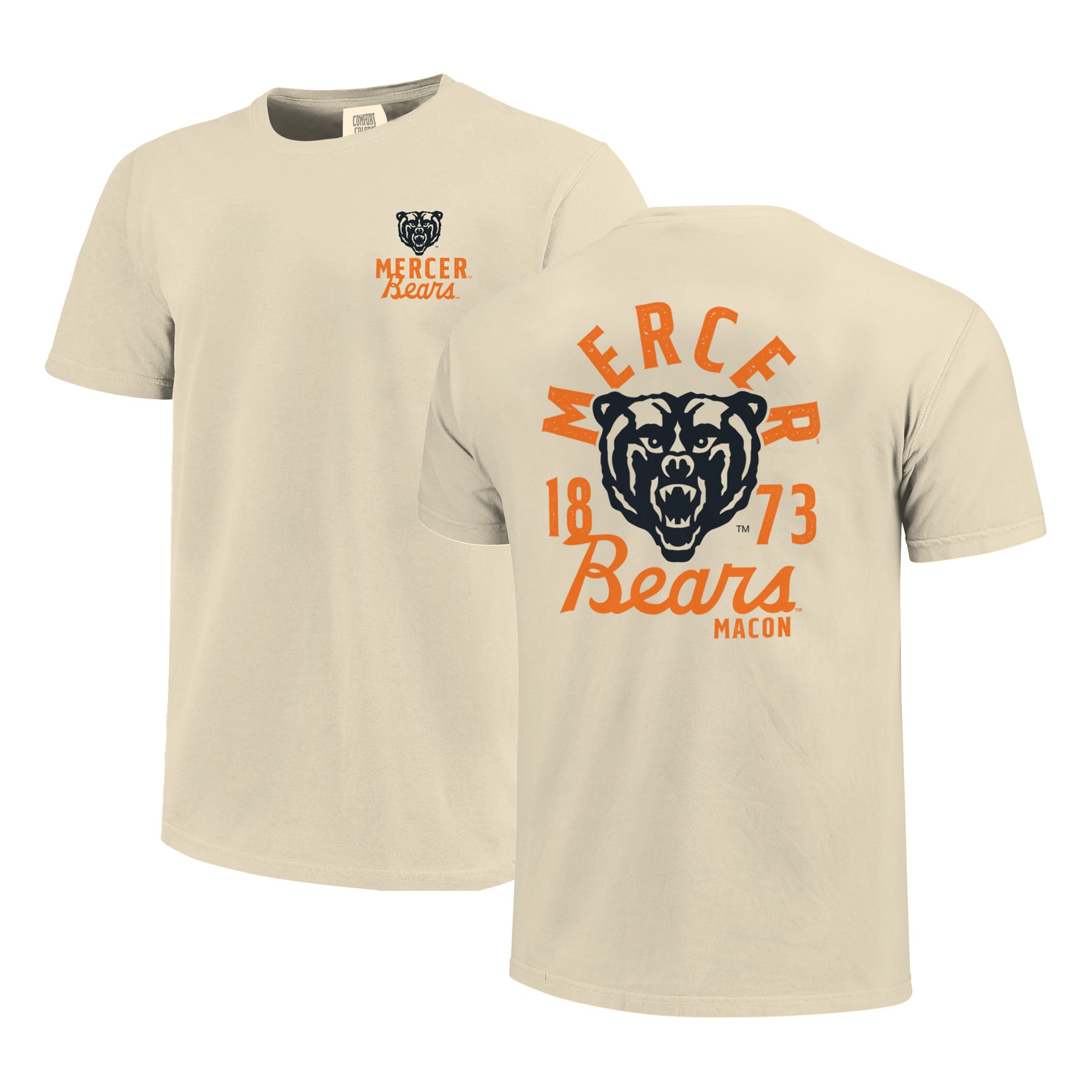 T-shirt crème pour homme avec motif mascotte des Mercer Bears
