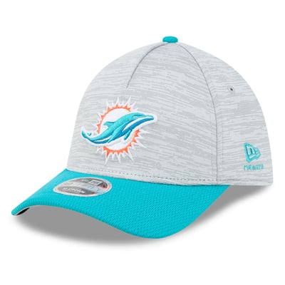 Miami Dolphins New Era  Tech 39THIRTY A-Frame Stretch Hat - Gray
