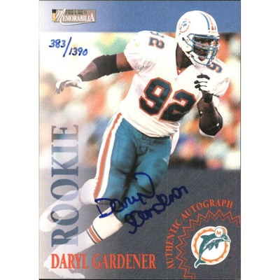 1996 Pro Line Memorabilia Rookie Autographs #4 Daryl Gardener/1390