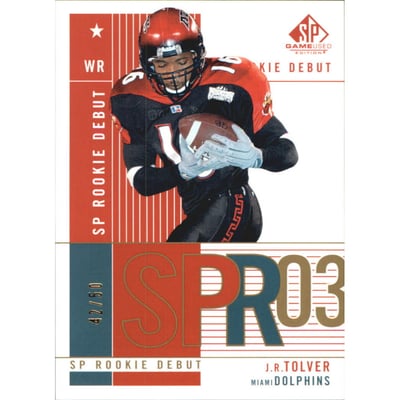 2003 SP Game Used Edition Gold Rookies #121 J.R. Tolver