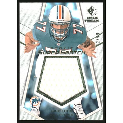 2008 SP Rookie Threads Rookie Super Swatch Green 99 #RSSJL Jake Long