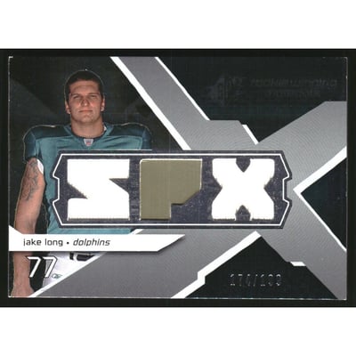 2008 SPx Rookie Materials SPX Dual 199 #RMJL Jake Long