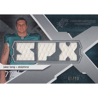 2008 SPx Rookie Materials SPX Triple 99 #RMJL Jake Long