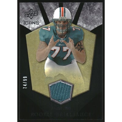 2008 Upper Deck Icons Rookie Brilliance Jersey Gold #RB2 Jake Long