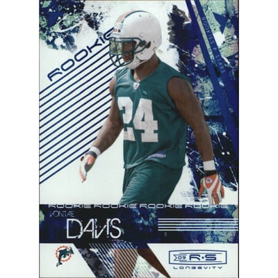 2009 Donruss Rookies and Stars Longevity Sapphire #199 Vontae Davis