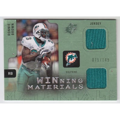 2009 SPx Winning Materials Green Dual Swatch #WRB Ronnie Brown