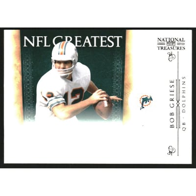 2010 Playoff National Treasures NFL Greatest #19 Bob Griese