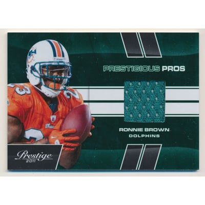 2011 Prestige Prestigious Pros Materials Green #42 Ronnie Brown/100