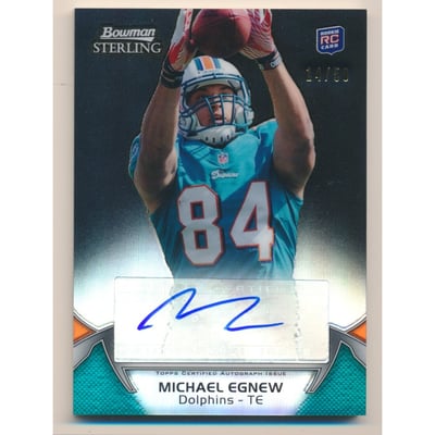 2012 Bowman Sterling Black Refractors #AU56 Michael Egnew AU
