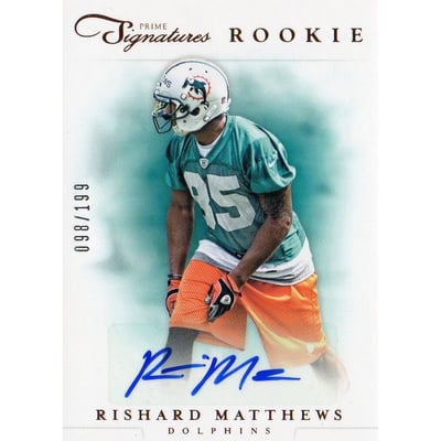 2012 Prime Signatures #218 Rishard Matthews AU/199 RC