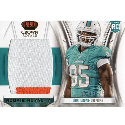 2013 Crown Royale Rookie Royalty Materials Prime #7 Dion Jordan/49