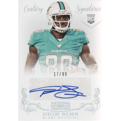 2013 Panini National Treasures #273 Dion Sims AU RC