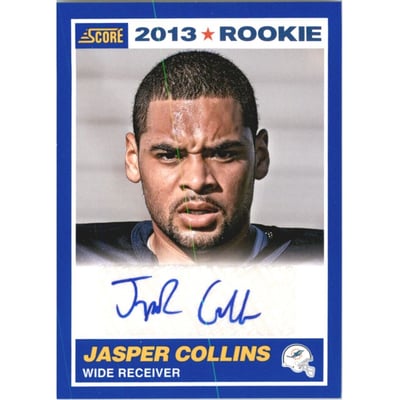 2013 Score Rookie Signatures Blue #372 Jasper Collins