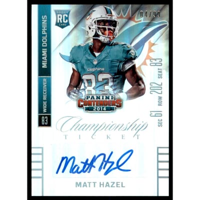 2014 Panini Contenders Championship Ticket #160A Matt Hazel AU