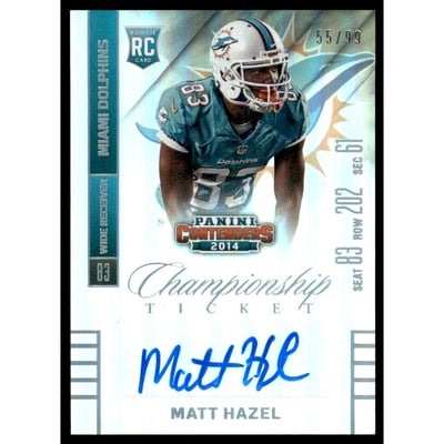 2014 Panini Contenders Championship Ticket #160B Matt Hazel AU