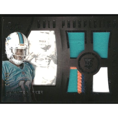 2015 Panini Black Gold Gold Prospecting Quad Materials White Gold #GP4DP DeVante Parker