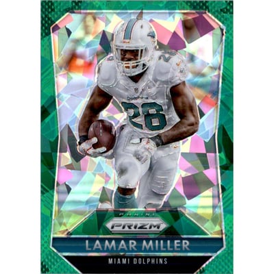 2015 Panini Prizm Prizms Green Cracked Ice #163 Lamar Miller