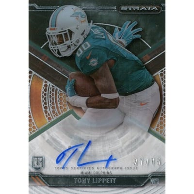 2015 Topps Strata Autographs Green #SATLI Tony Lippett