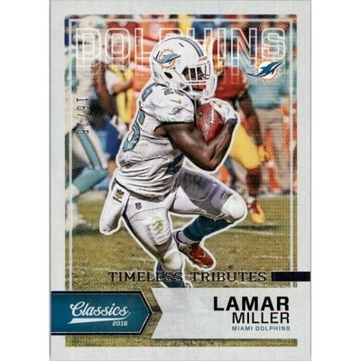 2016 Classics Timeless Tributes Silver #8 Lamar Miller