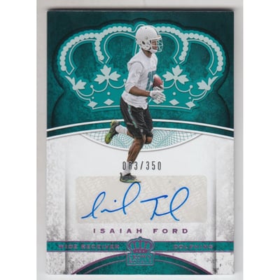 2017 Crown Royale Platinum Rookie Autographs Pink #39 Isaiah Ford/350