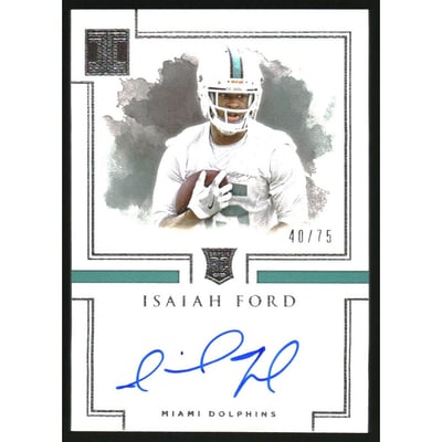 2017 Panini Impeccable #182 Isaiah Ford AU RC