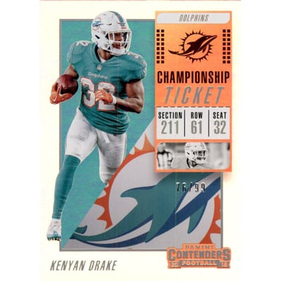 2018 Panini Contenders Championship Ticket #43 Kenyan Drake