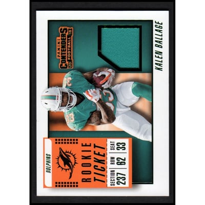 2018 Panini Contenders Rookie Ticket Swatches Variation #34 Kalen Ballage