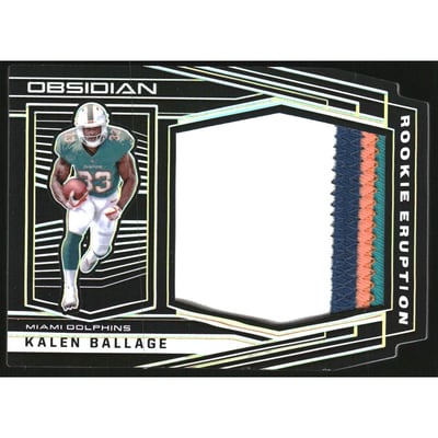 2018 Panini Obsidian Rookie Eruption Materials Electric Etch Yellow #5 Kalen Ballage