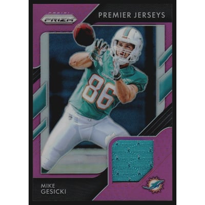 2018 Panini Prizm Prizm Premier Jerseys Pink #16 Mike Gesicki