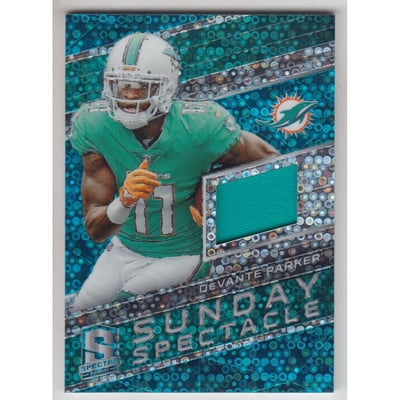 2018 Panini Spectra Sunday Spectacle Jerseys Neon Blue #44 DeVante Parker/99