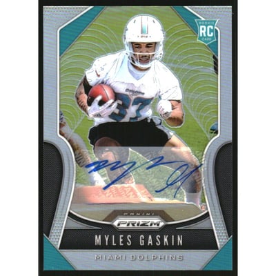 2019 Panini Prizm Rookie Autographs #334 Myles Gaskin