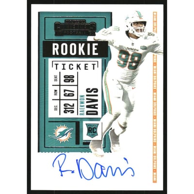 2020 Panini Contenders #166A Raekwon Davis AU RC