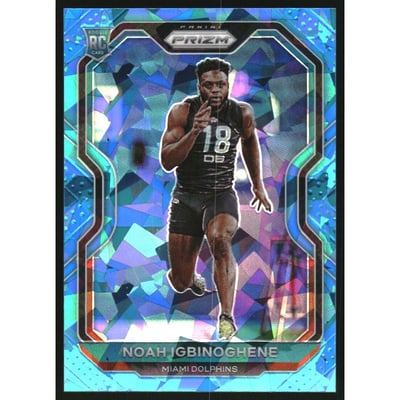 2020 Panini Prizm Prizms Blue Ice #340 Noah Igbinoghene