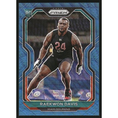 2020 Panini Prizm Prizms Blue Wave #341 Raekwon Davis