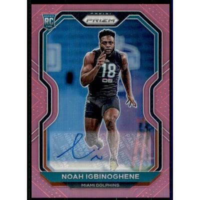 2020 Panini Prizm Rookie Autographs Prizms Pink #340 Noah Igbinoghene
