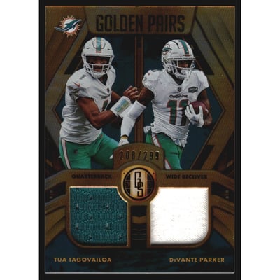 2021 Panini Gold Standard Golden Pairs Jerseys #11 DeVante Parker/Tua Tagovailoa/299