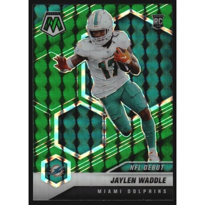 2021 Panini Mosaic Mosaic Green #248 Jaylen Waddle DEB