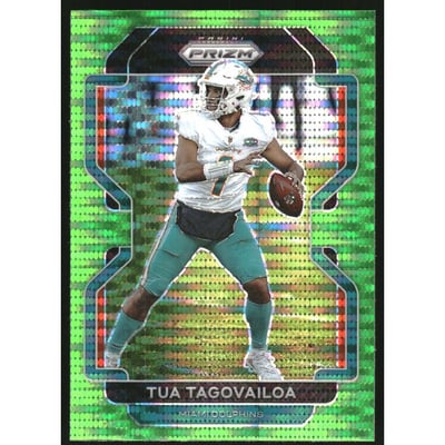 2021 Panini Prizm Prizms Neon Green Pulsar #107 Tua Tagovailoa