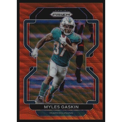 2021 Panini Prizm Prizms Orange Wave #108 Myles Gaskin