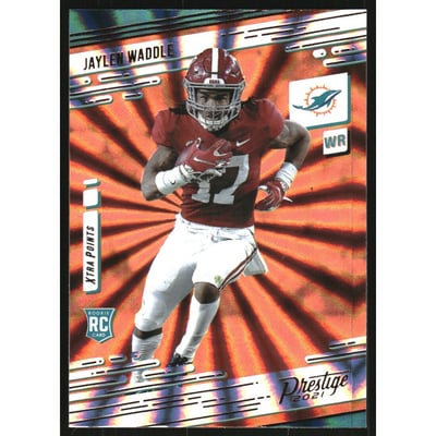 2021 Prestige Xtra Points Sunburst #213 Jaylen Waddle