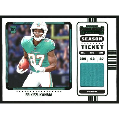 2022 Panini Contenders Rookie Ticket Swatches Variation #16 Erik Ezukanma