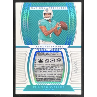 2022 Panini National Treasures Treasured Patches Platinum Tua Tagovailoa 1/1