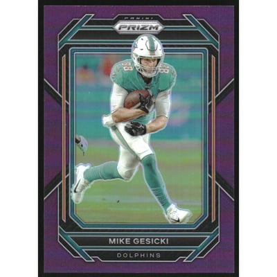 2022 Panini Prizm Prizms Purple #182 Mike Gesicki