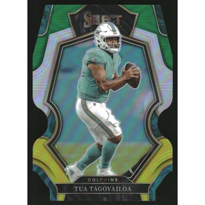 2022 Select Prizm Green and Yellow Die Cut #161 Tua Tagovailoa