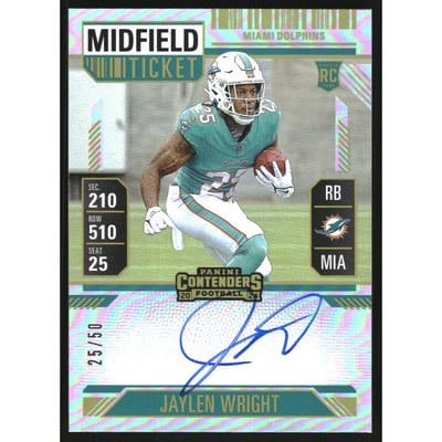 2024 Panini Contenders Midfield Ticket #132 Jaylen Wright AU