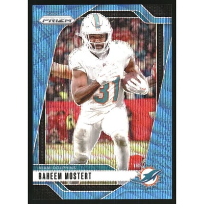 2024 Panini Prizm Prizms Blue Wave #179 Raheem Mostert